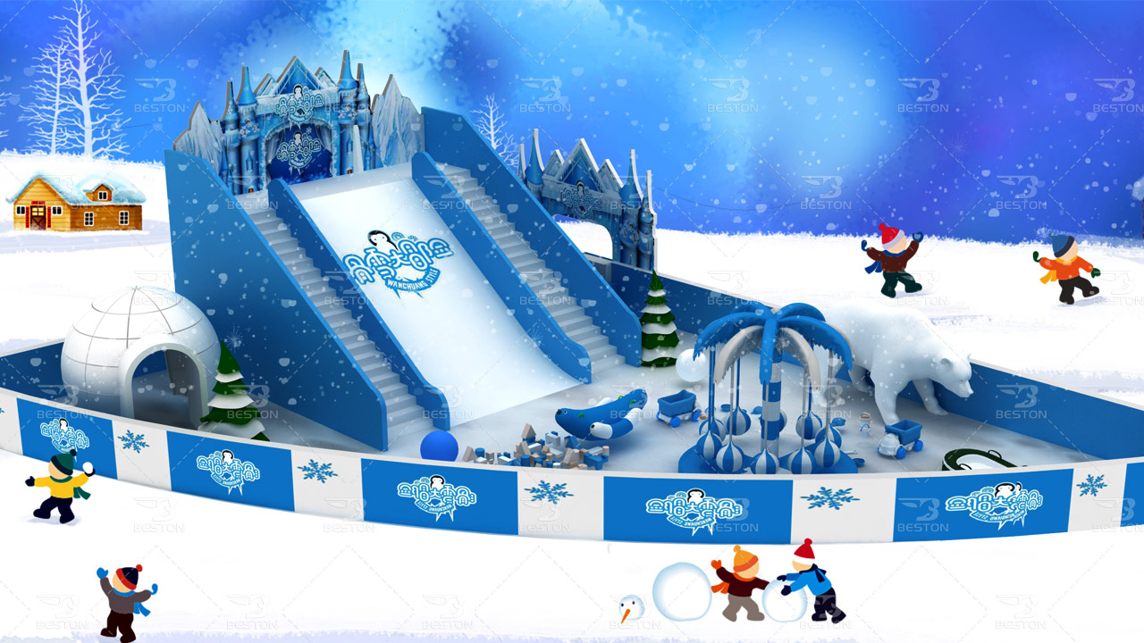 Детский игровой лабиринт "Тема льда и снега"