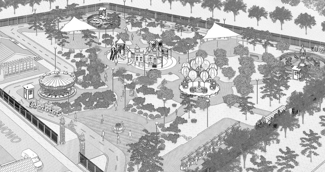 Beston Ручной рисунок дизайна парка