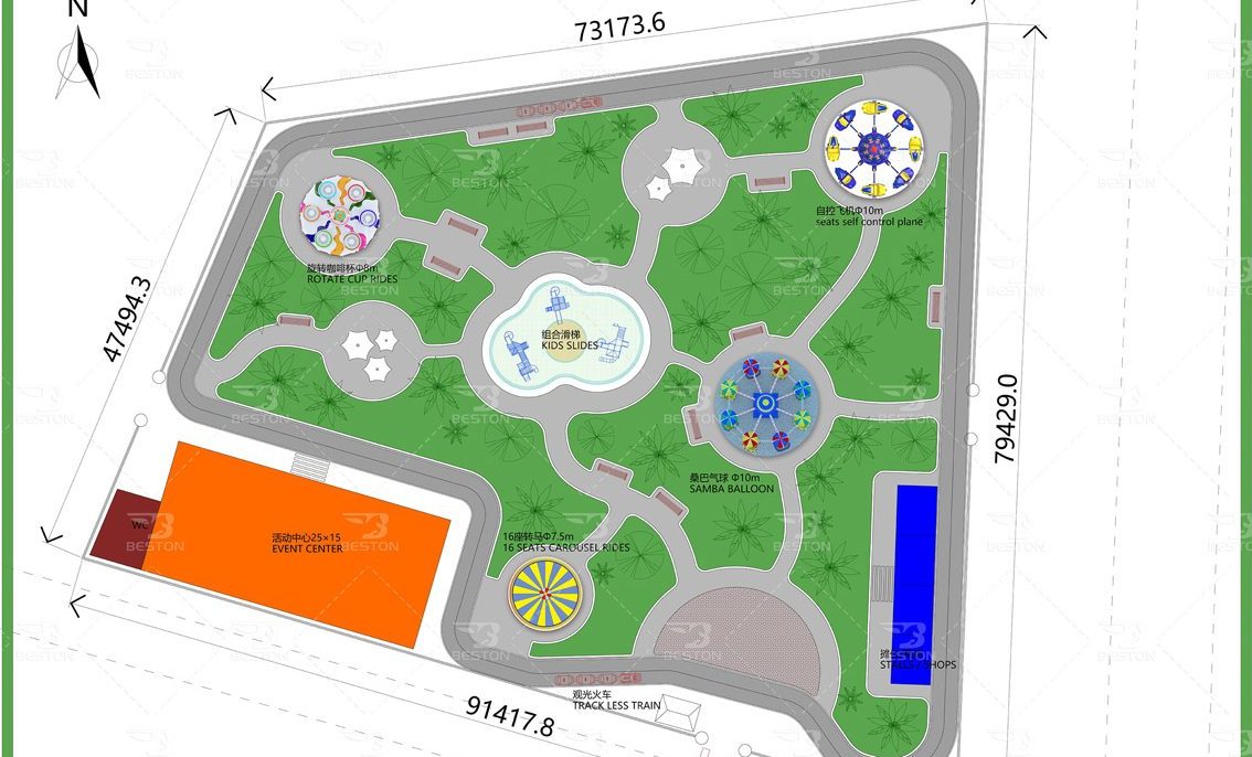 Результат детального проектирования от Beston Rides: гармоничное сочетание зонирования, эстетики и безопасности для максимального комфорта посетителей
