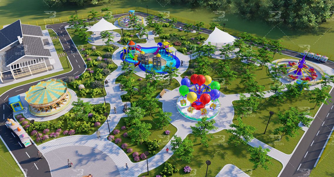 Визуализация дизайна парка развлечений