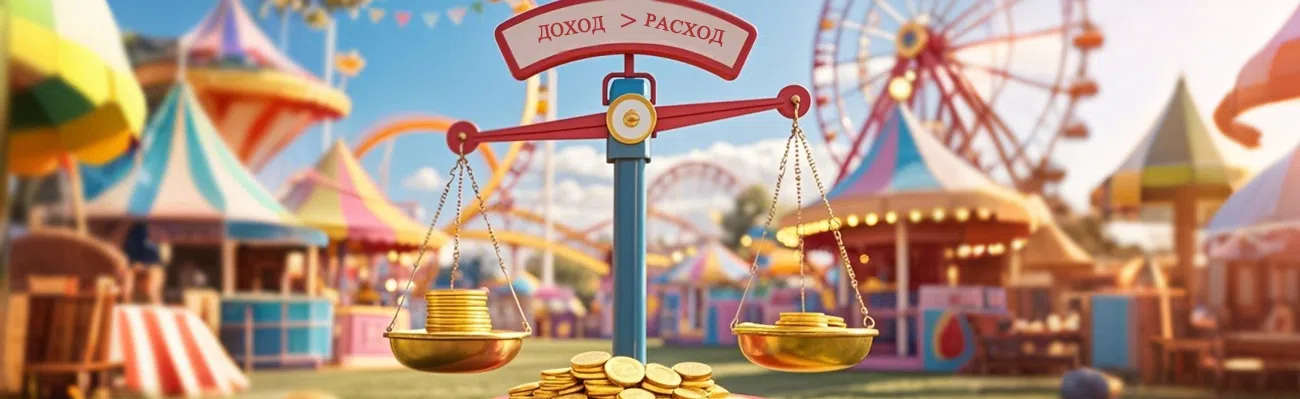 Баланс между расходами и доходами парка развлечений