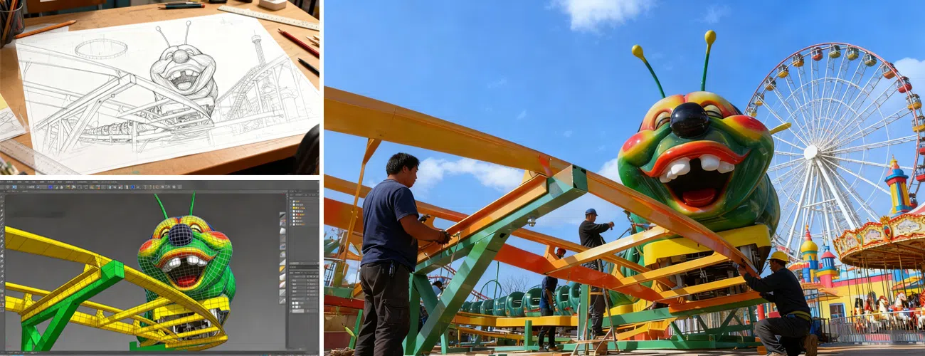 Аттракцион Гусеница: От дизайна до реального изделия