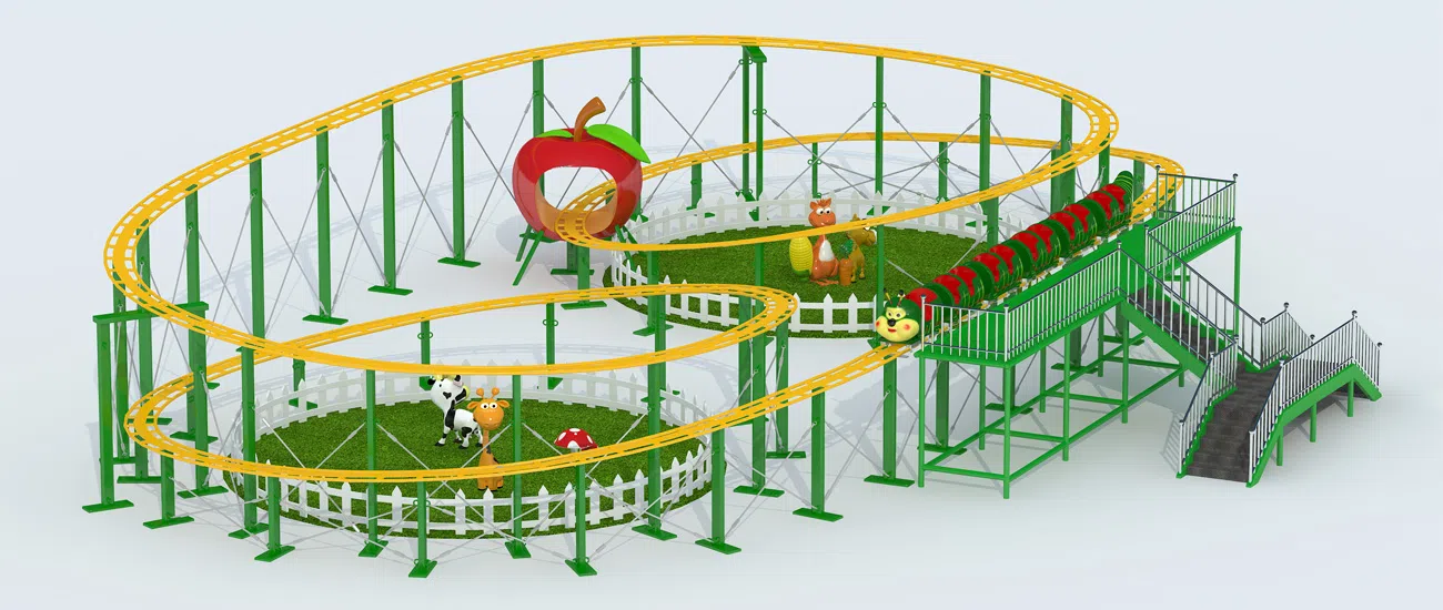 Точная динамика траектории у аттракциона Гусеница