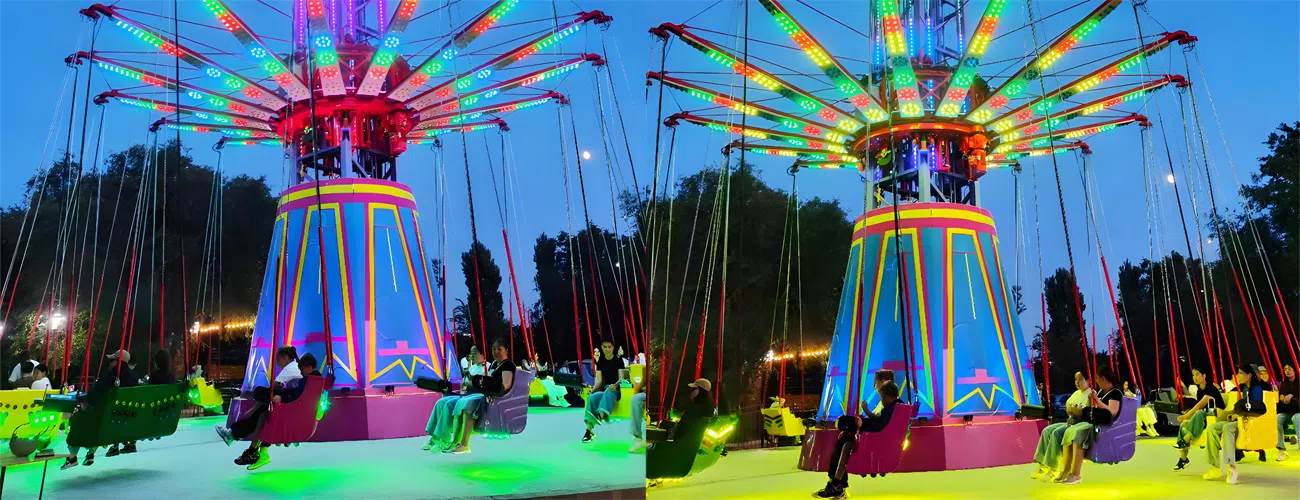 Аттракцион Седьмое небо: индивидуальная окраска и световое оформление