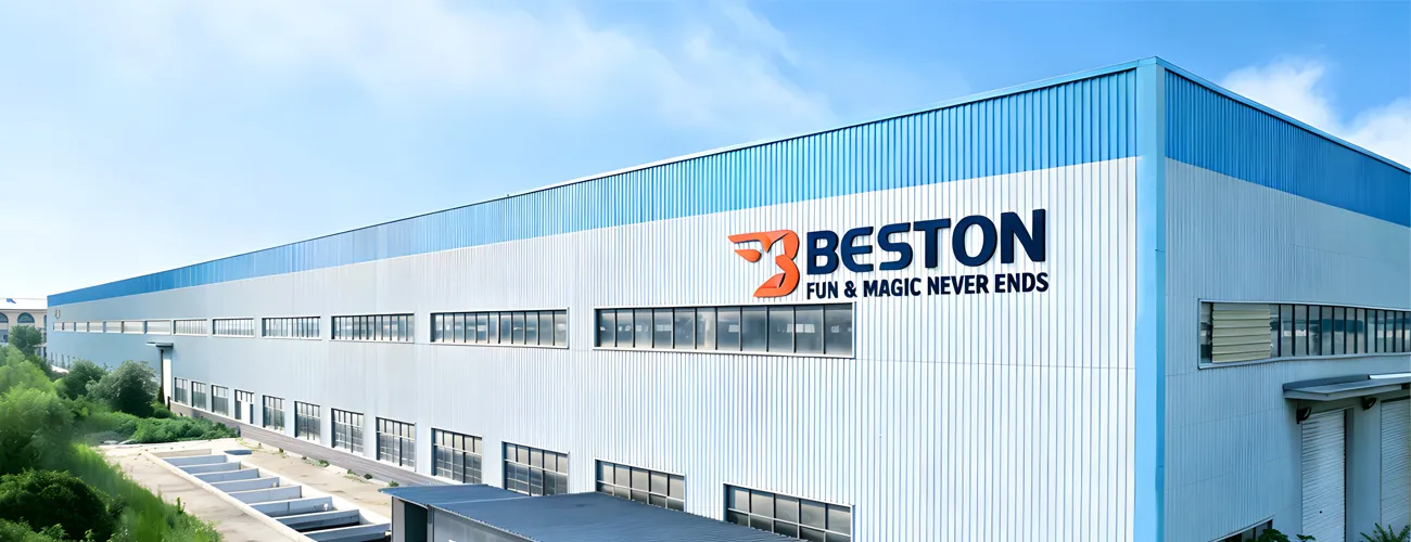 200 000 м² Завод Beston Rides в городе Цзяоцзо (Китай). Полный цикл производства аттракционов: от проектирования и дизайна до технических испытаний.