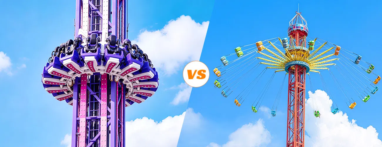 Аттракцион свободное падение VS Аттракцион седьмое небо